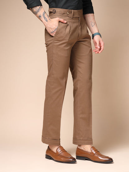 Khakhi Elegant Linen Gurkha Pants | Boot Cut Fit by Italian Vega®