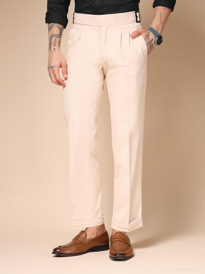 Beige Classic Buckle Gurkha Pants by Italian Vega®