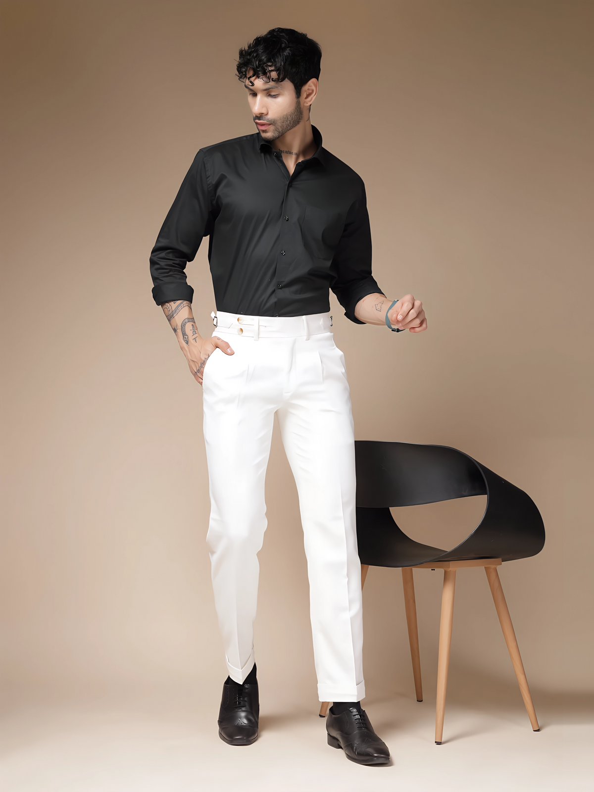 White Double Buttoned GURKHA PANTS by ITALIAN VEGA®