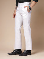 White Linen Oxford Gurkha Pants | Boot Cut Fit by Italian Vega®