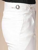 White Italian Elegant Formal Gurkha Pants by ITALIAN VEGA®