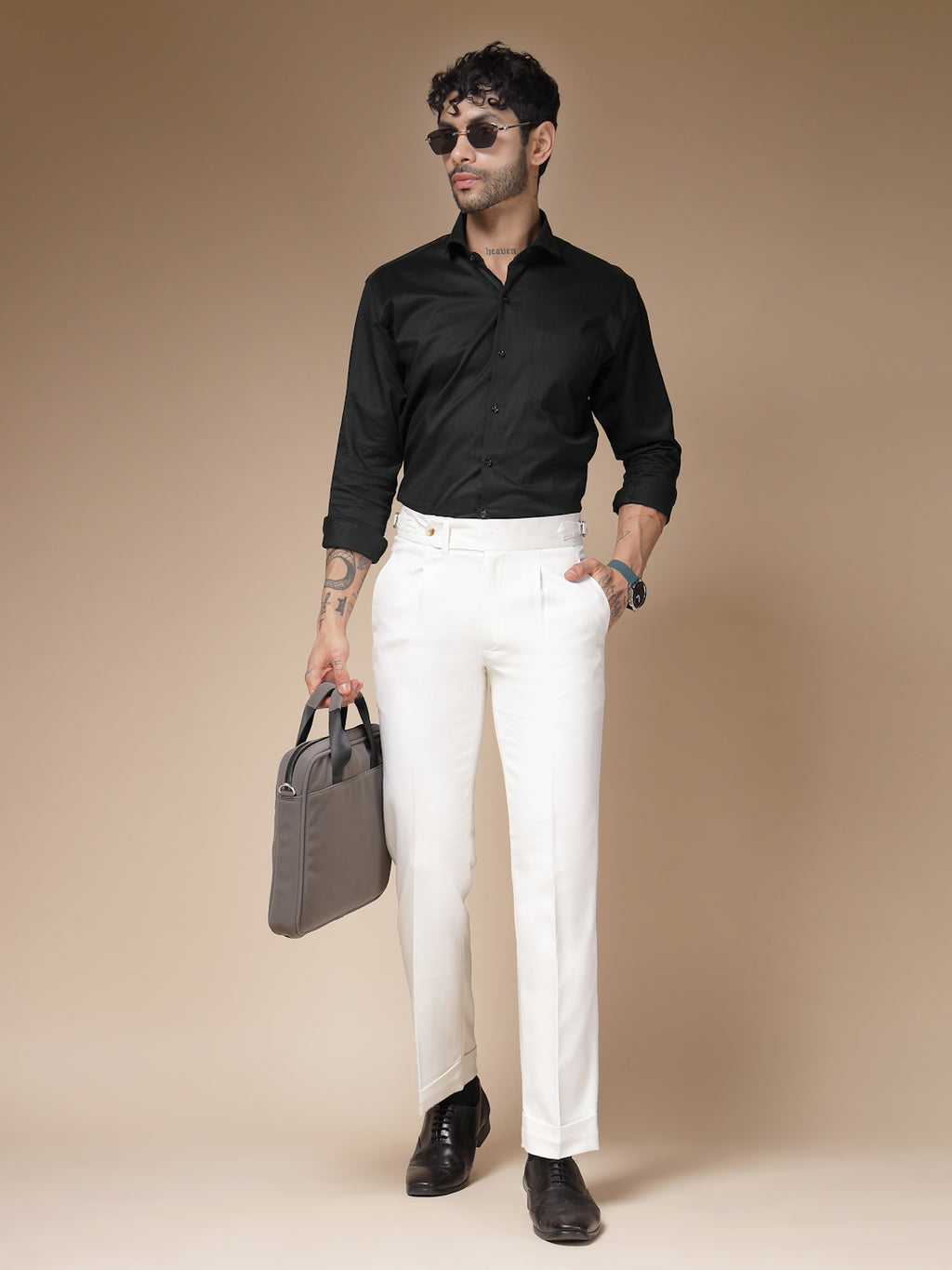 White Italian Elegant Formal Gurkha Pants by ITALIAN VEGA®
