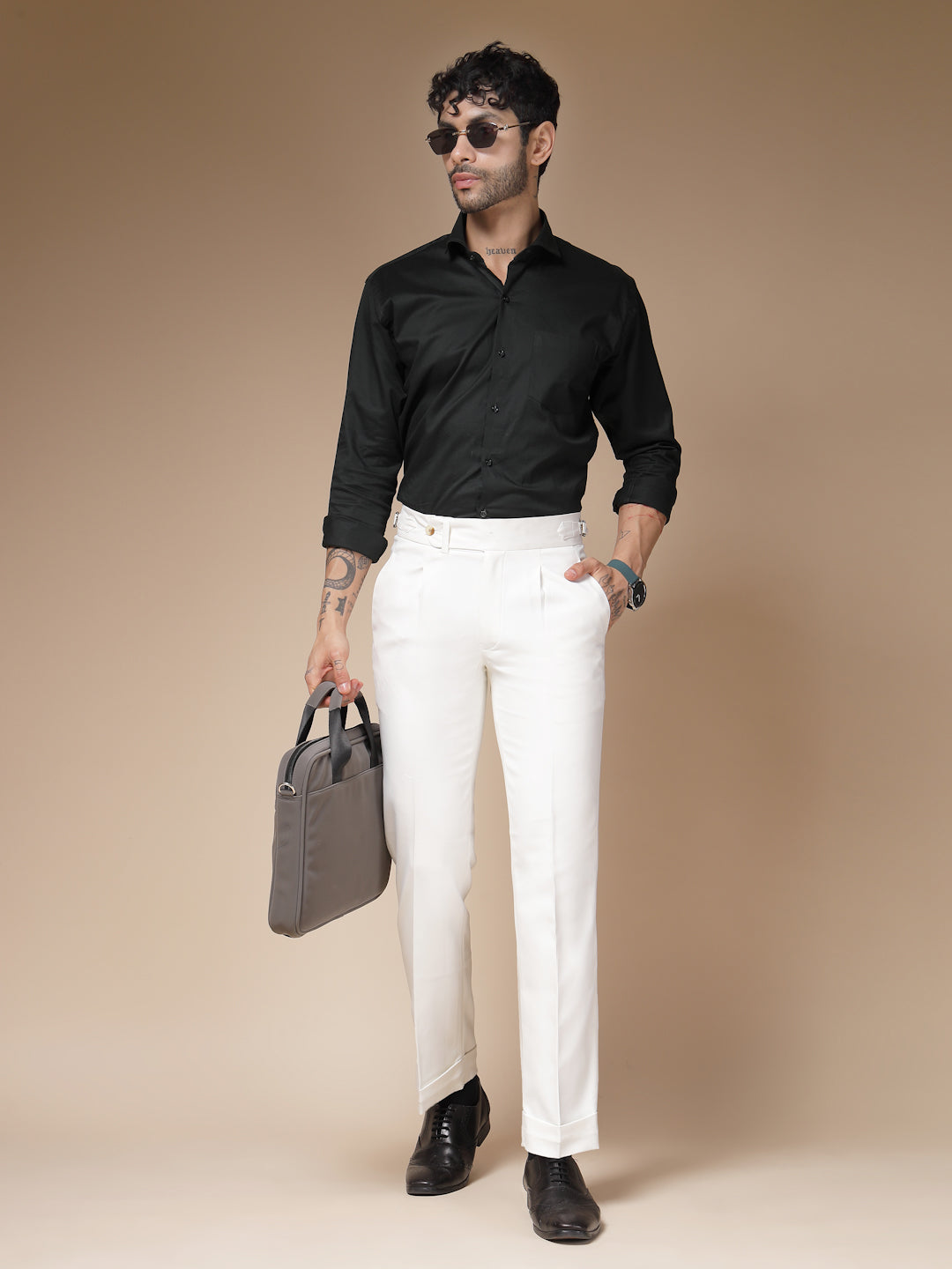 White Italian Elegant Formal Gurkha Pants by ITALIAN VEGA®