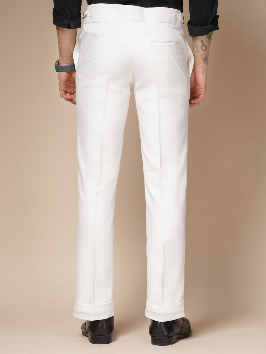 White Italian Elegant Formal Gurkha Pants by ITALIAN VEGA®