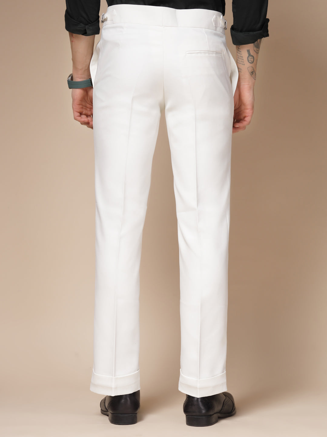 White Italian Elegant Formal Gurkha Pants by ITALIAN VEGA®