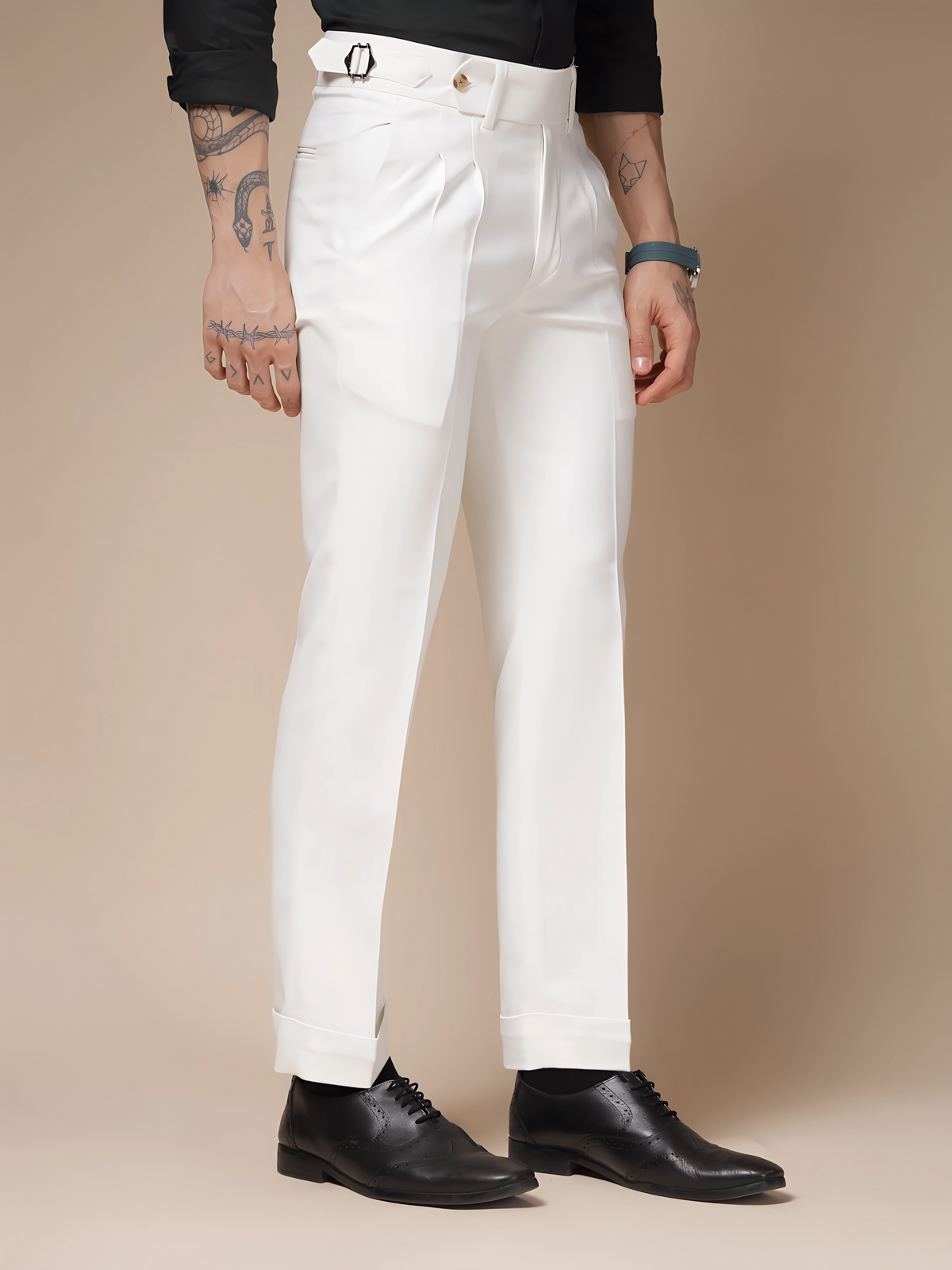 White Signature Formal Gurkha Pants by ITALIAN VEGA®
