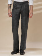 Grey Signature Flap Herringbone Gurkha Pants | Boot Cut Fit by Italian Vega®