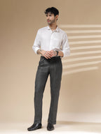 Grey Signature Flap Herringbone Gurkha Pants | Boot Cut Fit by Italian Vega®