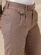 Khakhi Signature Flap Herringbone Gurkha Pants | Boot Cut Fit by Italian Vega®