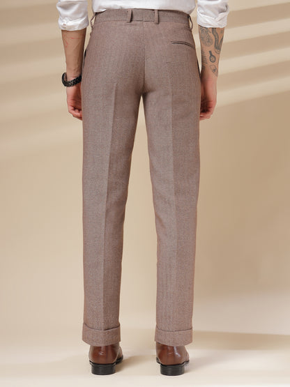 Khakhi Signature Flap Herringbone Gurkha Pants | Boot Cut Fit by Italian Vega® (Winter Warm)