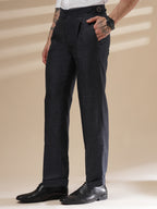 Navy Exotic Herringbone Gurkha Pants | Boot Cut Fit by Italian Vega®