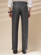 Grey Signature Buttoned Herringbone Gurkha Pants | Boot Cut Fit by Italian Vega®