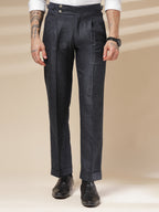 Navy Signature Buttoned Herringbone Gurkha Pants | Boot Cut Fit by Italian Vega®