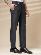 Navy Signature Buttoned Herringbone Gurkha Pants | Boot Cut Fit by Italian Vega®