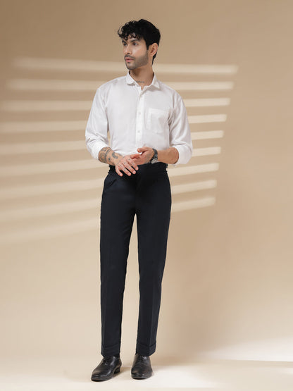 Navy Signature Buttoned Linen Gurkha Pants | Boot Cut Fit by Italian Vega®