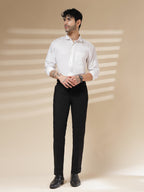 Black Linen Signature Buttoned Gurkha Pants | Boot Cut Fit by Italian Vega®