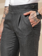Grey Exotic Herringbone Gurkha Pants | Boot Cut Fit by Italian Vega®