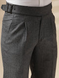 Grey Exotic Herringbone Gurkha Pants | Boot Cut Fit by Italian Vega®