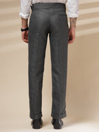 Grey Exotic Herringbone Gurkha Pants | Boot Cut Fit by Italian Vega®