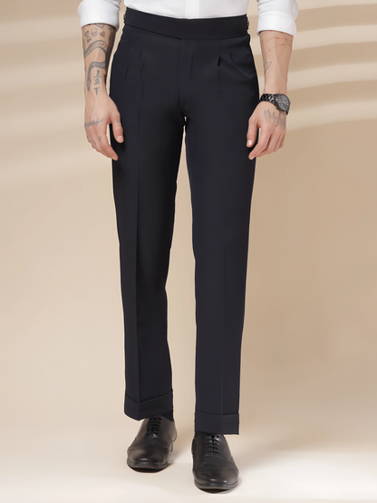 Navy Classic Buttoned Formal Gurkha Pants by ITALIAN VEGA®
