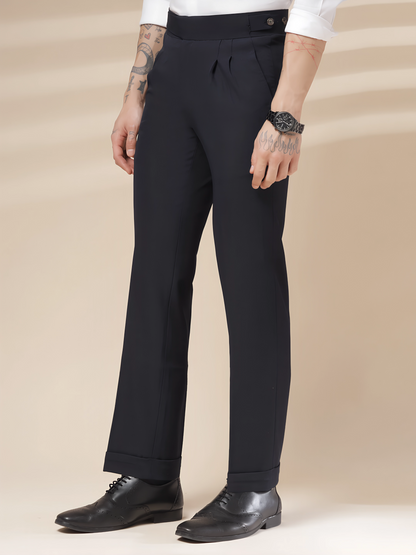 Navy Classic Buttoned Formal Gurkha Pants by ITALIAN VEGA®