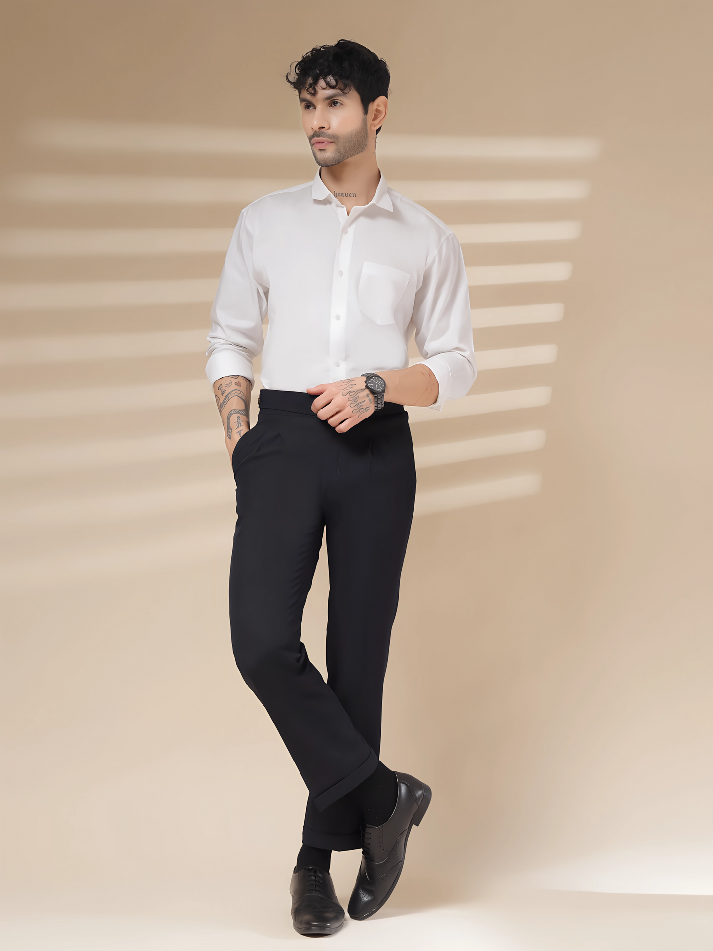 Navy Classic Buttoned Formal Gurkha Pants by ITALIAN VEGA®