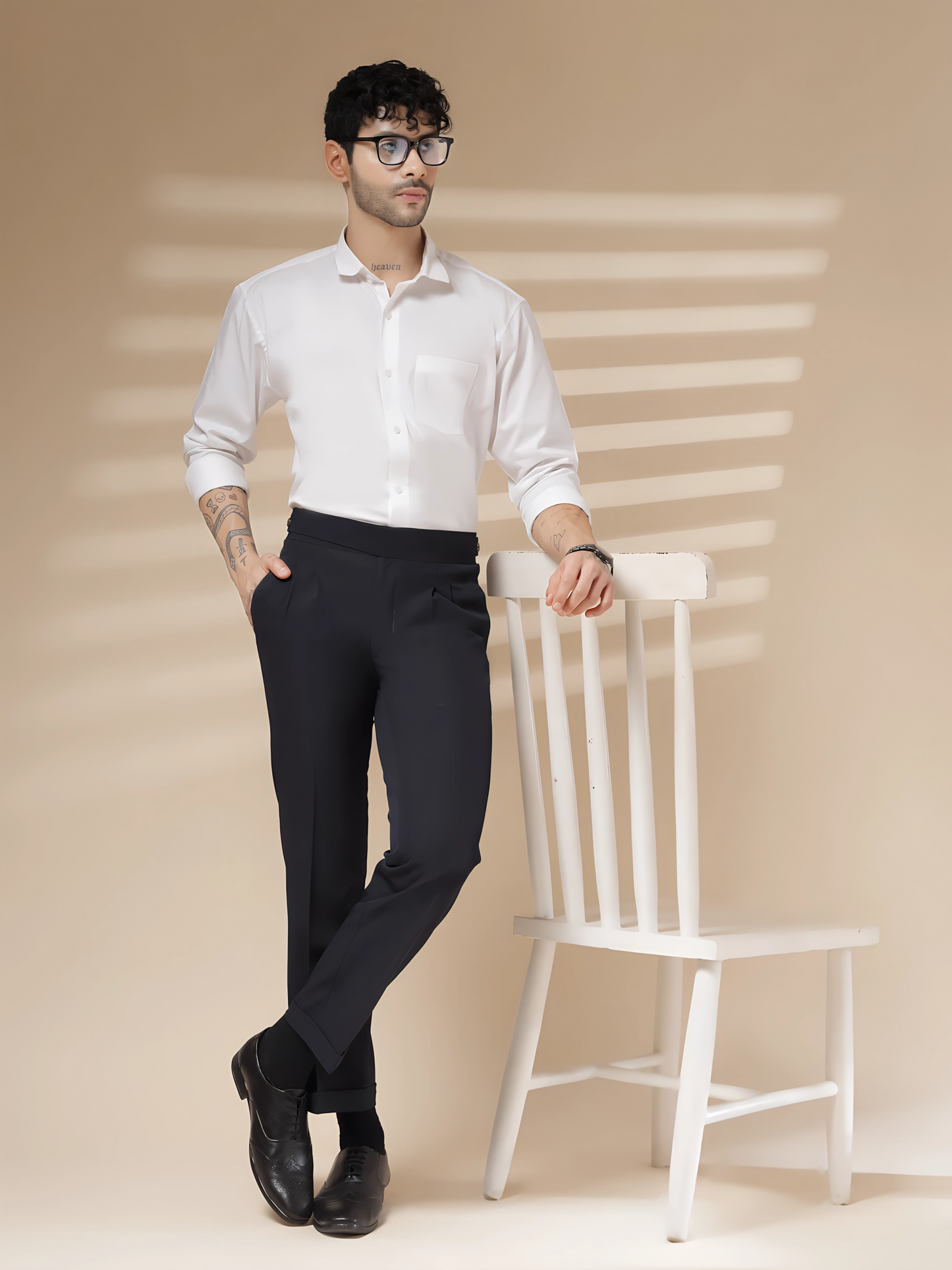 Navy Classic Buttoned Formal Gurkha Pants by ITALIAN VEGA®