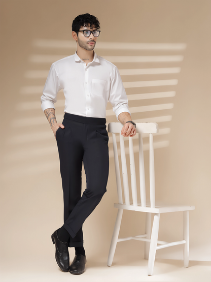 Navy Classic Buttoned Formal Gurkha Pants by ITALIAN VEGA®
