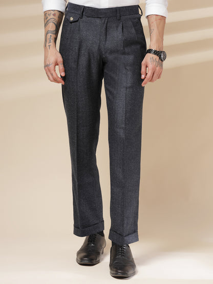 Navy Signature Flap Herringbone Gurkha Pants | Boot Cut Fit by Italian Vega® (Winter Warm)
