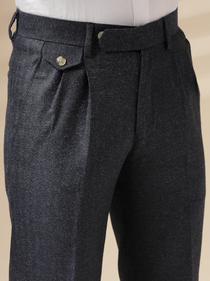 Navy Signature Flap Herringbone Gurkha Pants | Boot Cut Fit by Italian Vega® (Winter Warm)