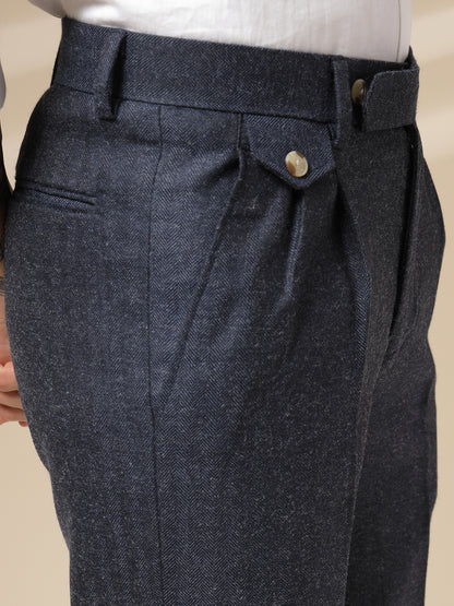 Navy Signature Flap Herringbone Gurkha Pants | Boot Cut Fit by Italian Vega® (Winter Warm)