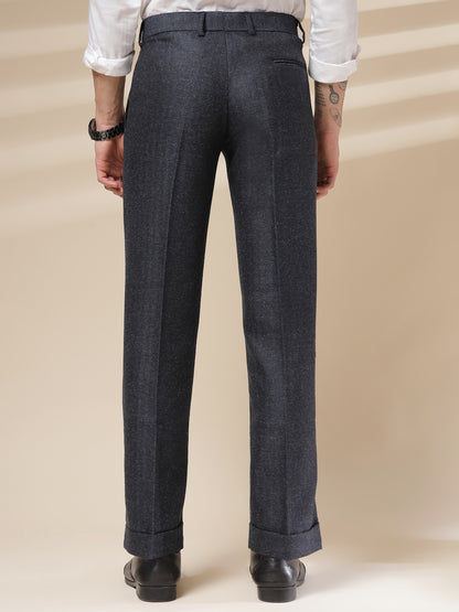 Navy Signature Flap Herringbone Gurkha Pants | Boot Cut Fit by Italian Vega® (Winter Warm)