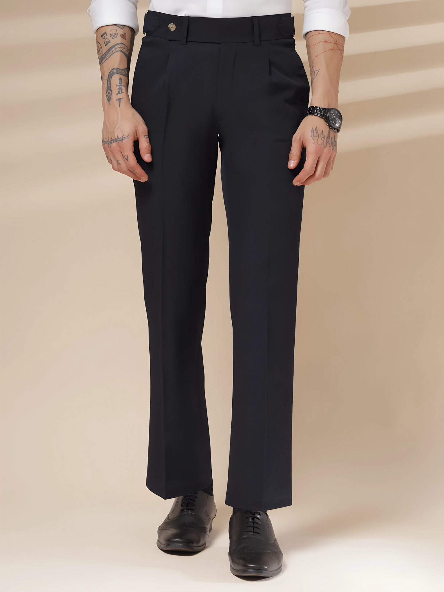 Navy Oxford Gurkha Trouser by Italian Vega®