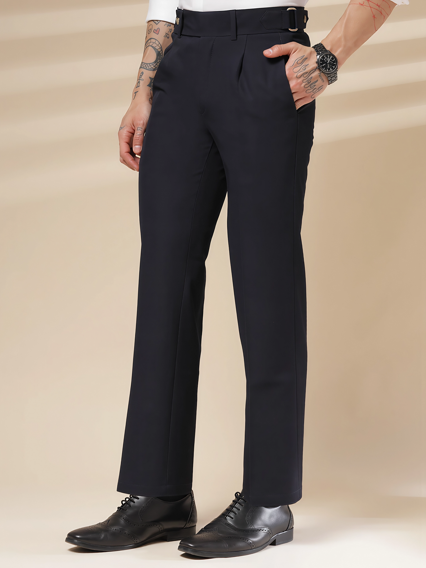 Navy Oxford Gurkha Trouser by Italian Vega®