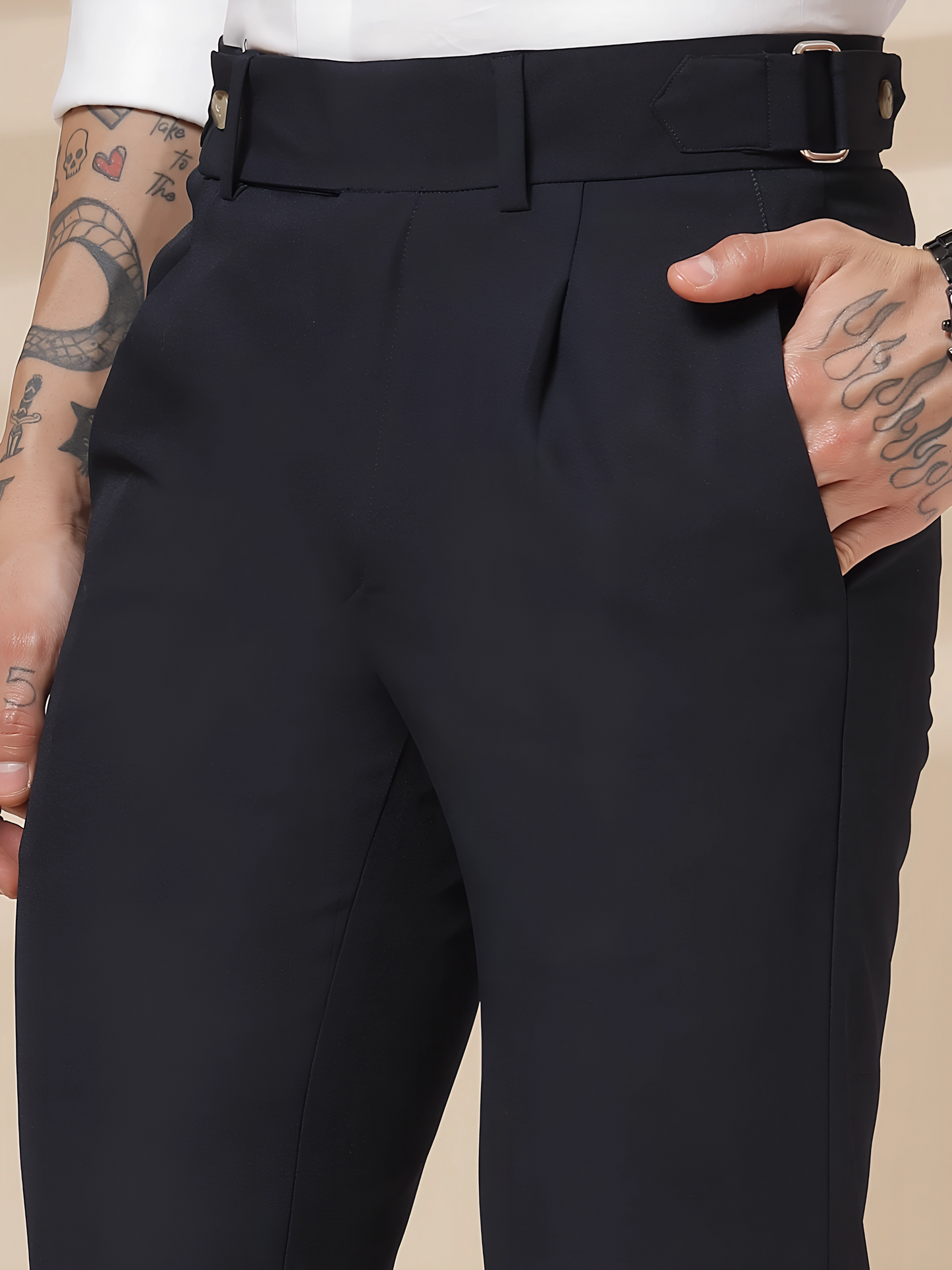 Navy Oxford Gurkha Trouser by Italian Vega®