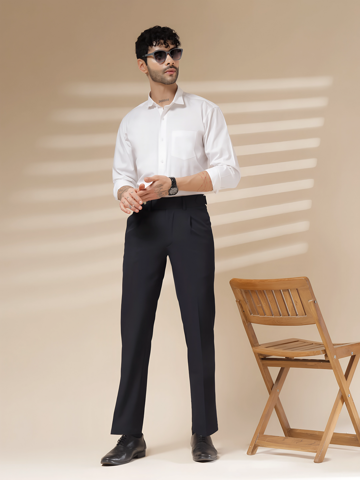 Navy Oxford Gurkha Trouser by Italian Vega®