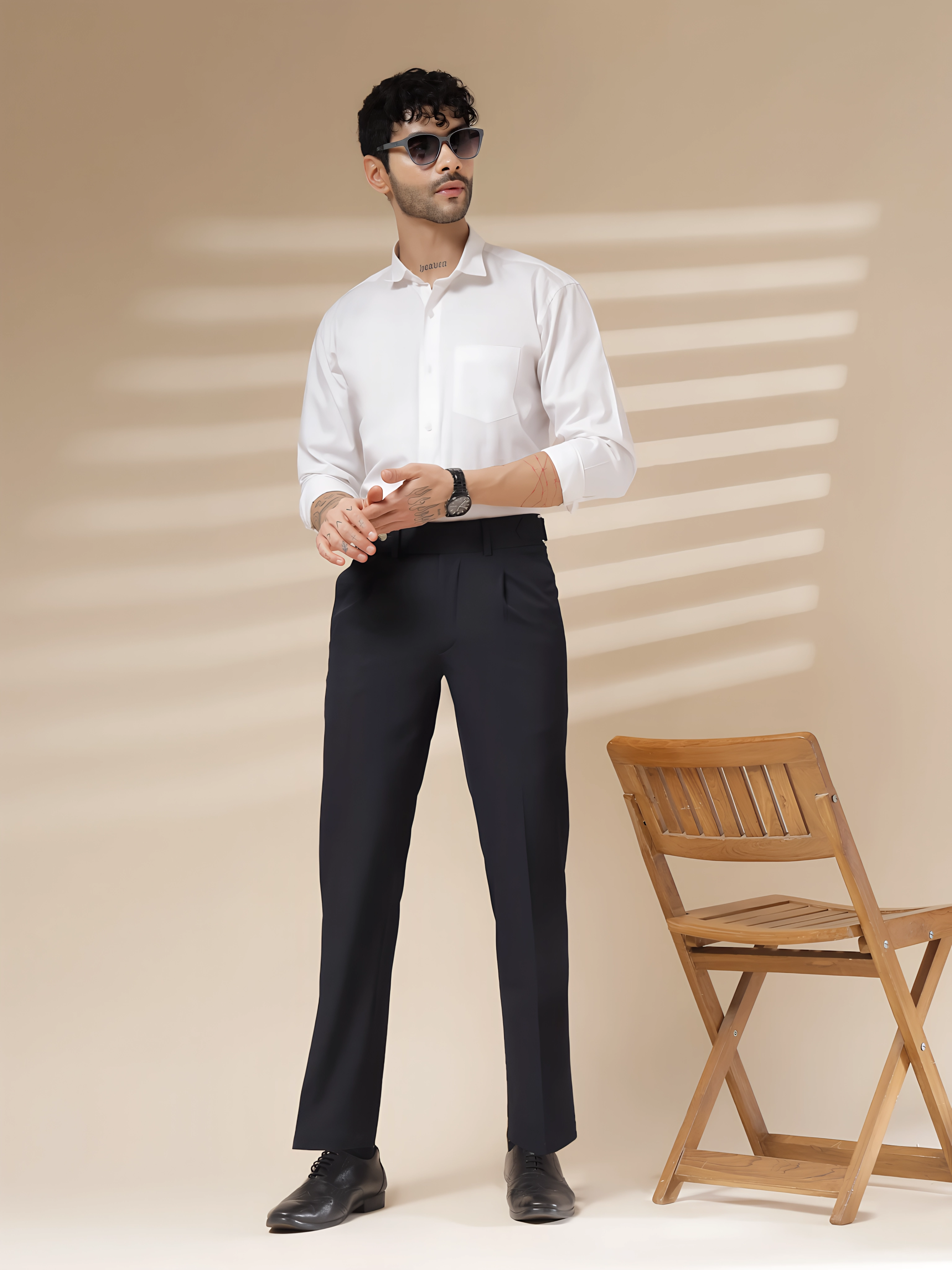 Navy Oxford Gurkha Trouser by Italian Vega®