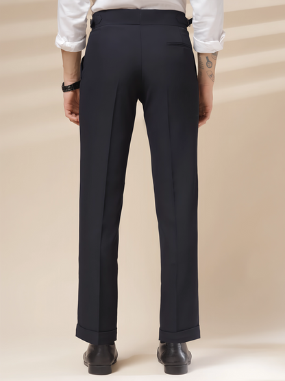 Navy Blue Signature Buttoned Formal Gurkha Pants by ITALIAN VEGA®