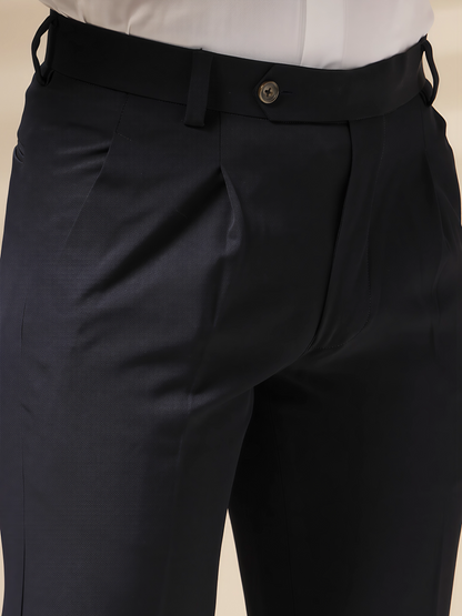 Navy Men Pleated Formal Trouser by Italian Vega®