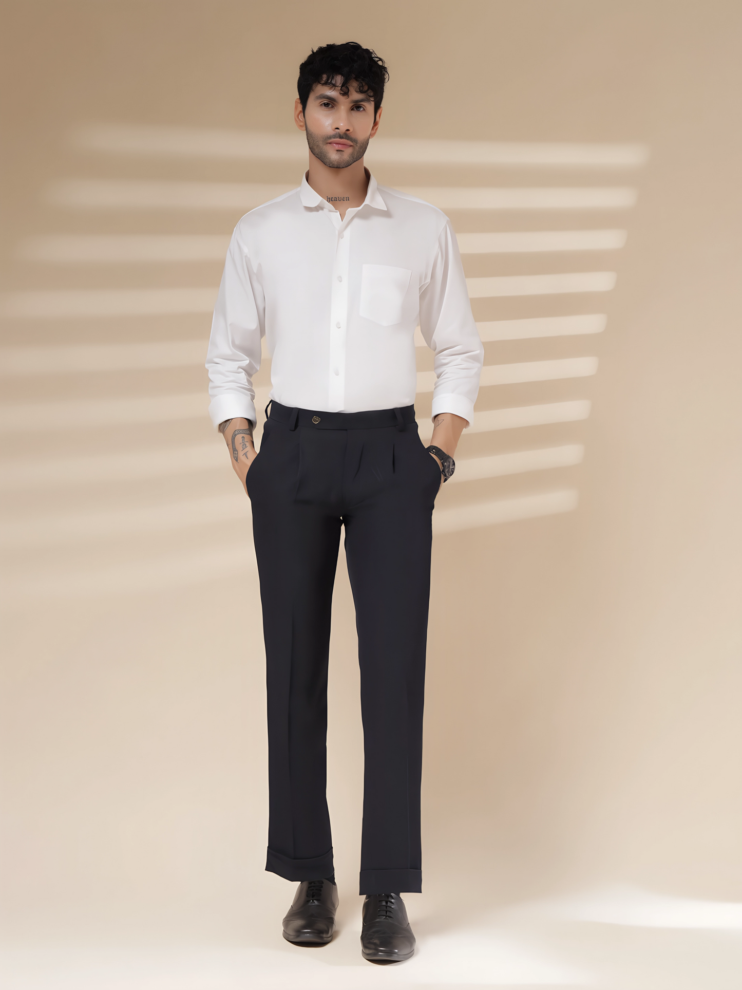 Navy Men Pleated Formal Trouser by Italian Vega®