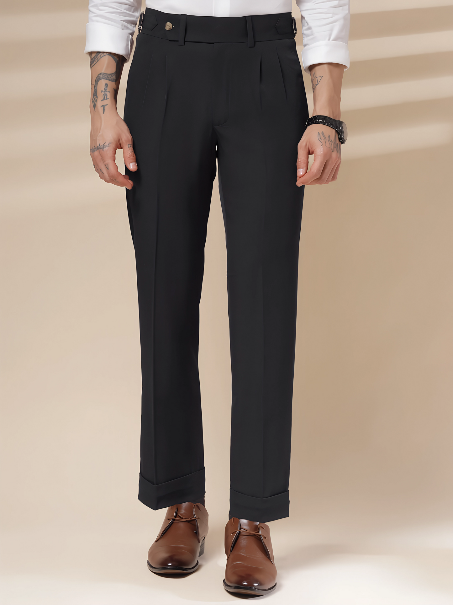 Italian Black Signature Formal Gurkha Pants by ITALIAN VEGA®