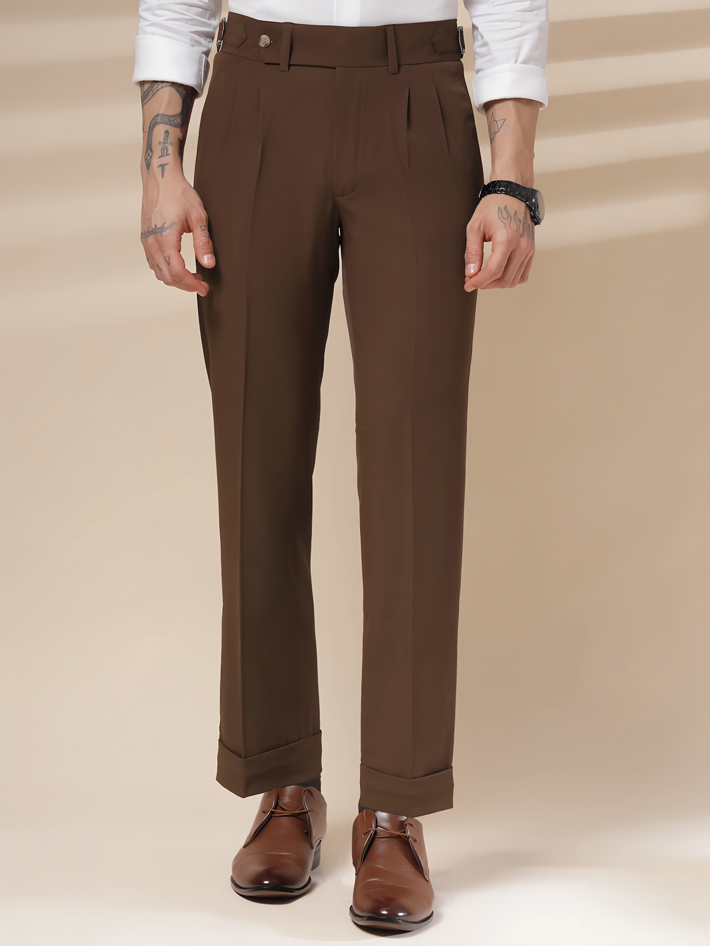 Brown Signature Formal Gurkha Pants by ITALIAN VEGA®