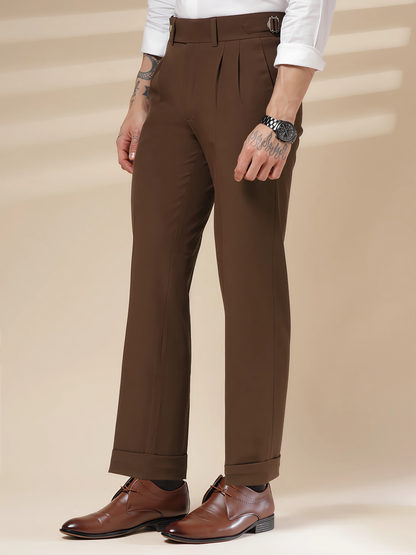 Brown Signature Formal Gurkha Pants by ITALIAN VEGA®