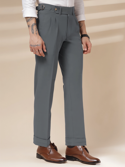 Stone Grey Signature Formal Gurkha Pants by ITALIAN VEGA®