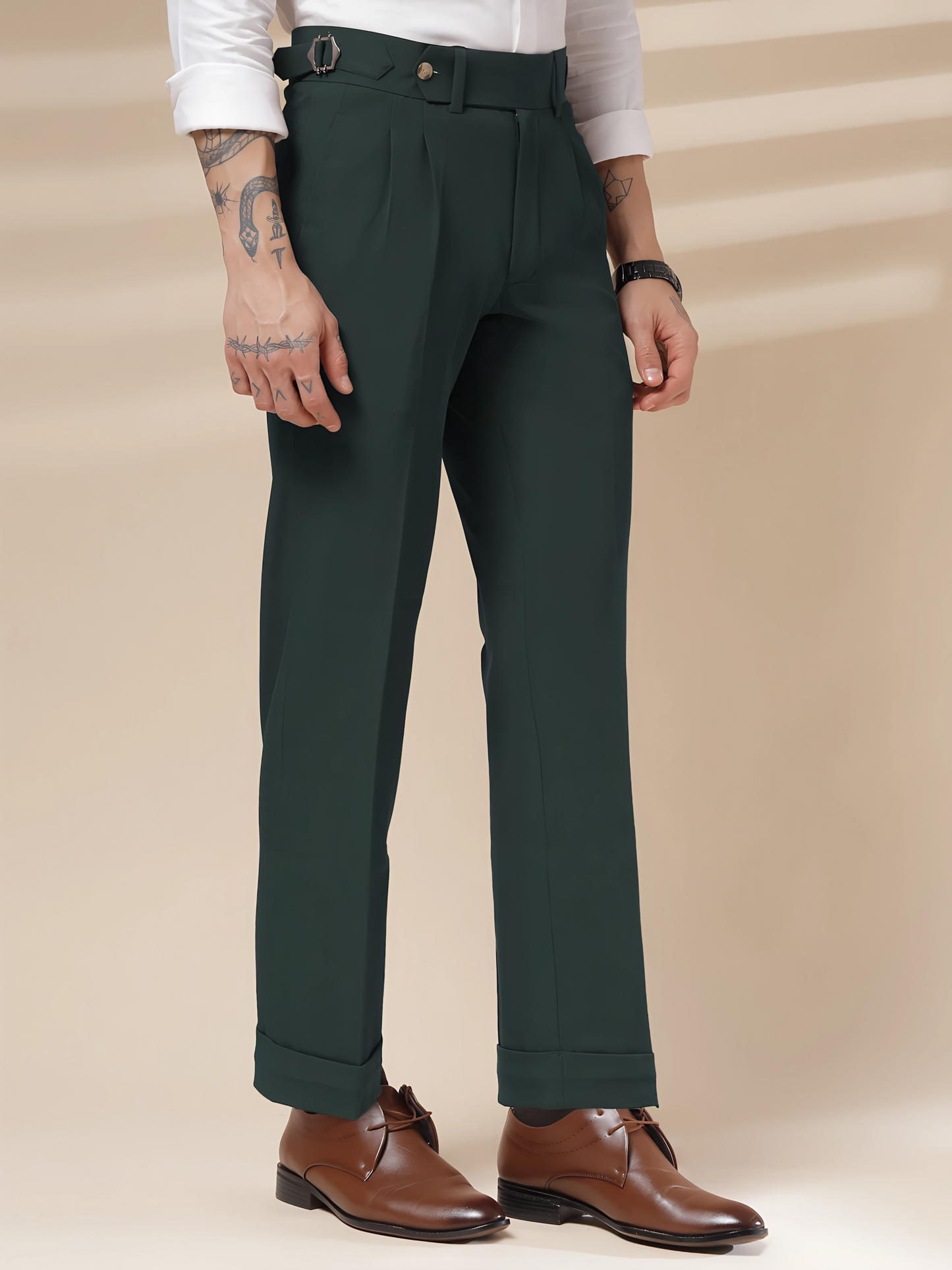 Bottle Green Signature Formal Gurkha Pants by ITALIAN VEGA®