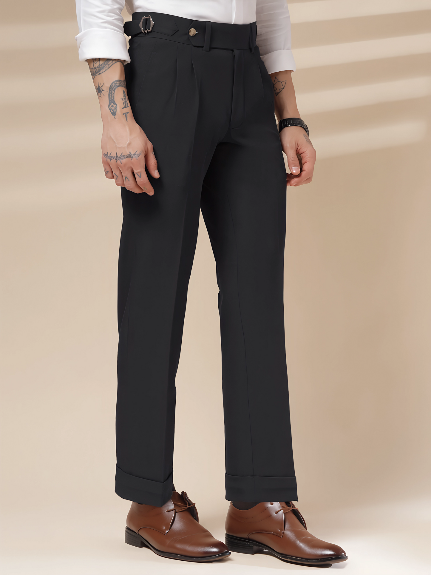 Italian Black Signature Formal Gurkha Pants by ITALIAN VEGA®