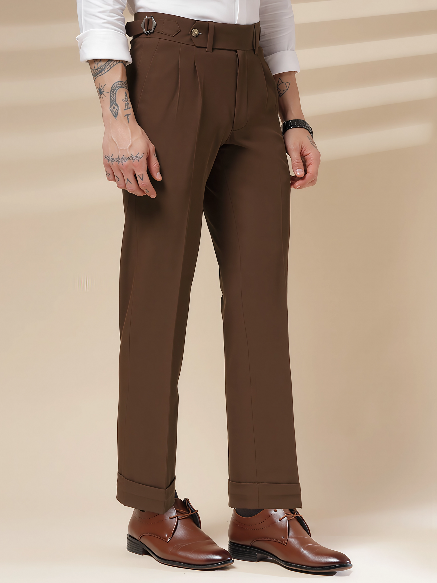 Brown Signature Formal Gurkha Pants by ITALIAN VEGA®