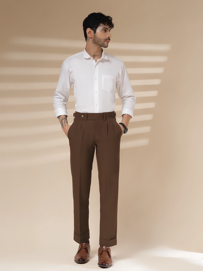 Brown Signature Formal Gurkha Pants by ITALIAN VEGA®