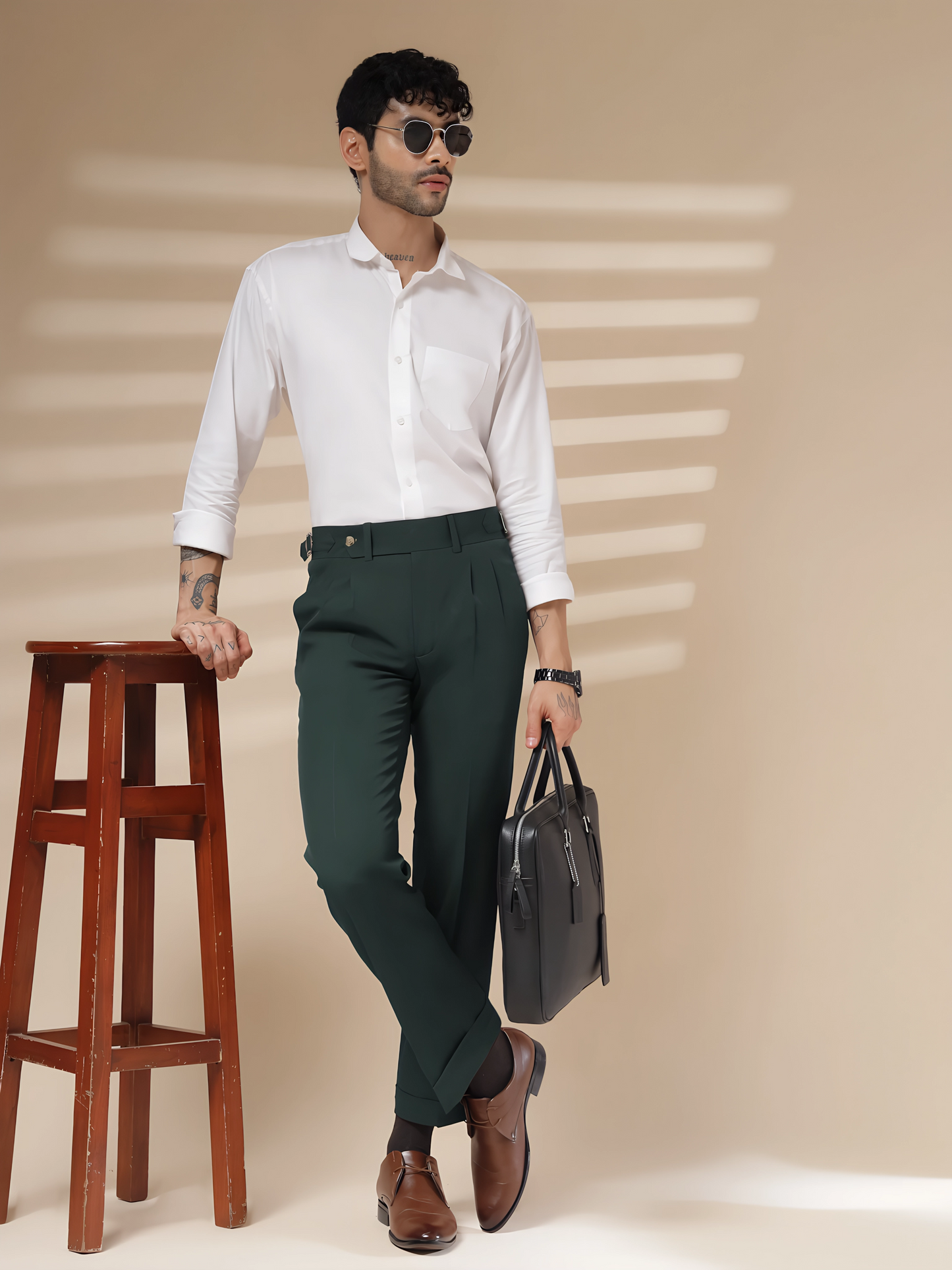 Bottle Green Signature Formal Gurkha Pants by ITALIAN VEGA®