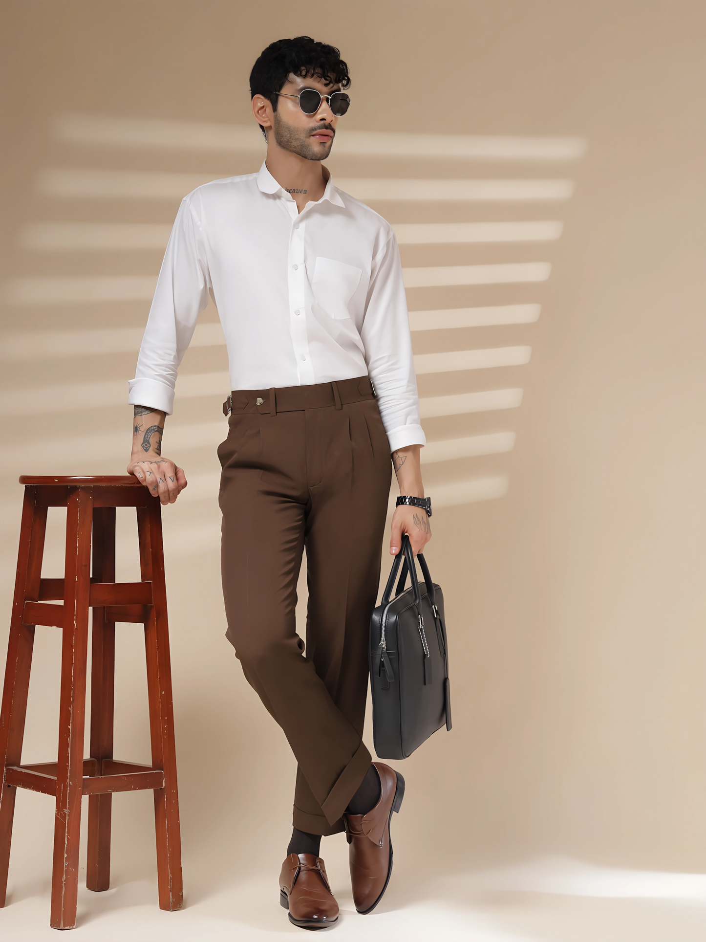 Brown Signature Formal Gurkha Pants by ITALIAN VEGA®